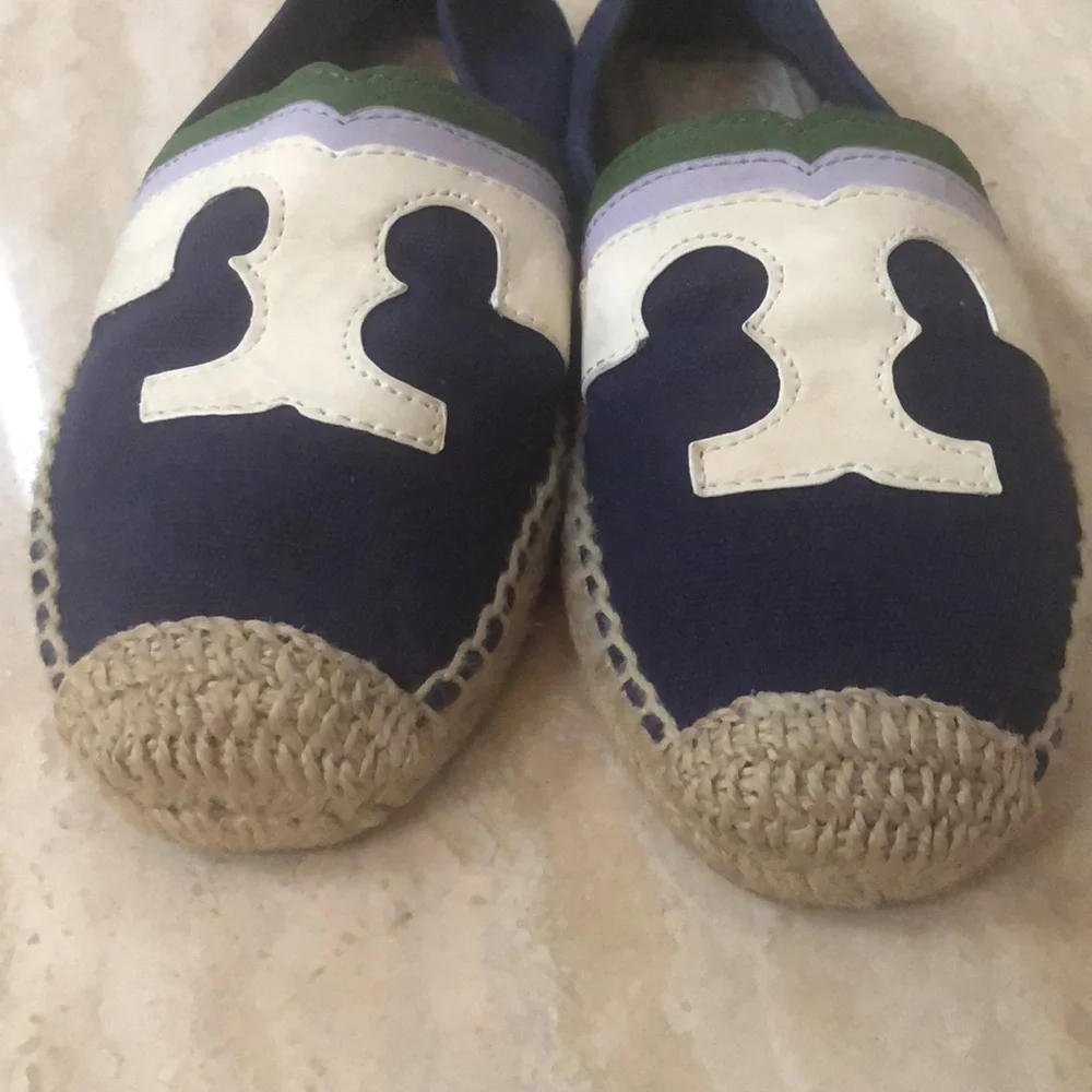 TORY BURCH ESPADRILLE logo canvas/leather